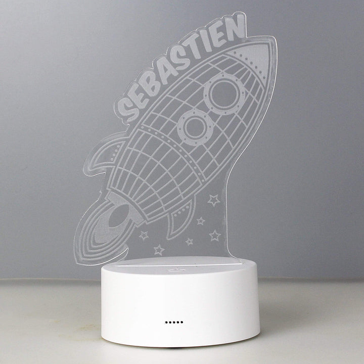 Personalised Memento LED Lights, Candles &amp; Decorations Personalised Rocket LED Colour Changing Wireframe Night Light