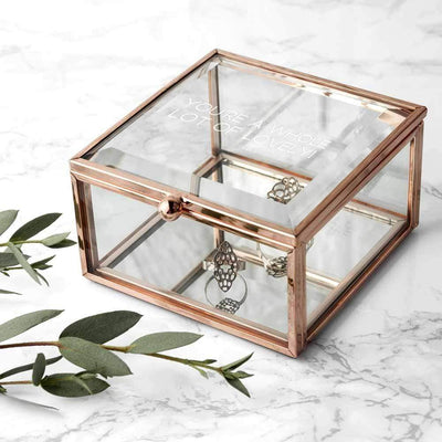 Treat Personalised Rose Gold Glass Trinket Box
