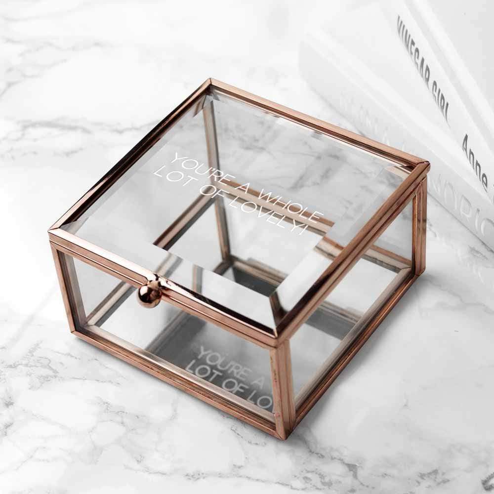 Treat Personalised Rose Gold Glass Trinket Box