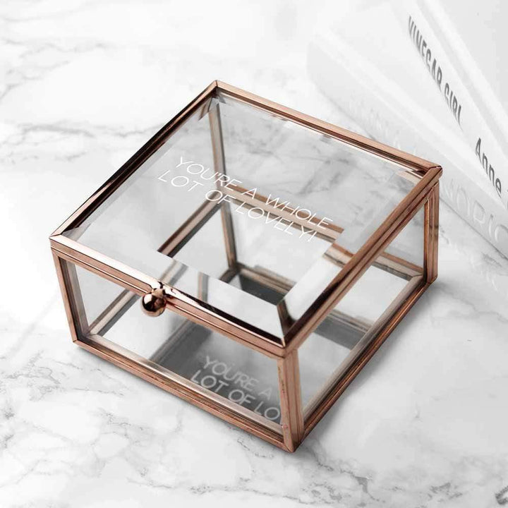 Treat Personalised Rose Gold Glass Trinket Box