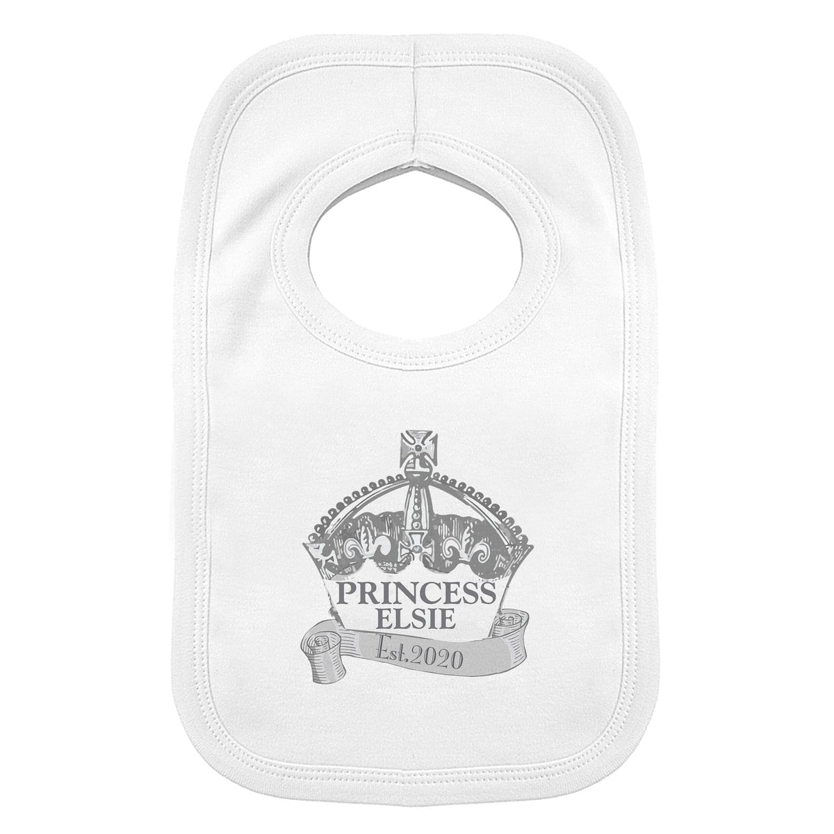 Personalised Memento Mealtime Essentials Personalised Royal Crown Bib