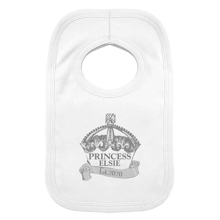 Personalised Memento Mealtime Essentials Personalised Royal Crown Bib