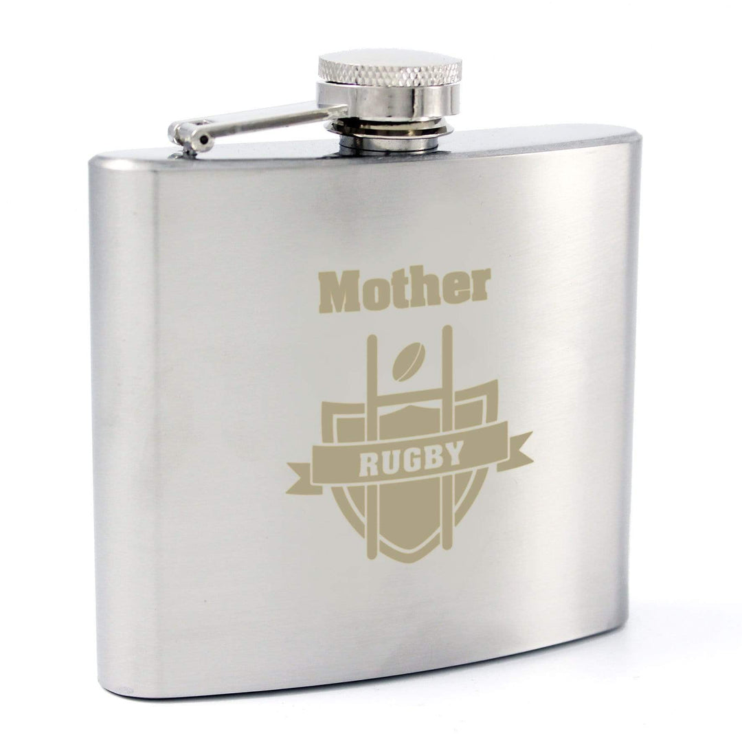 Personalised Memento Glasses &amp; Barware Personalised Rugby Hip Flask