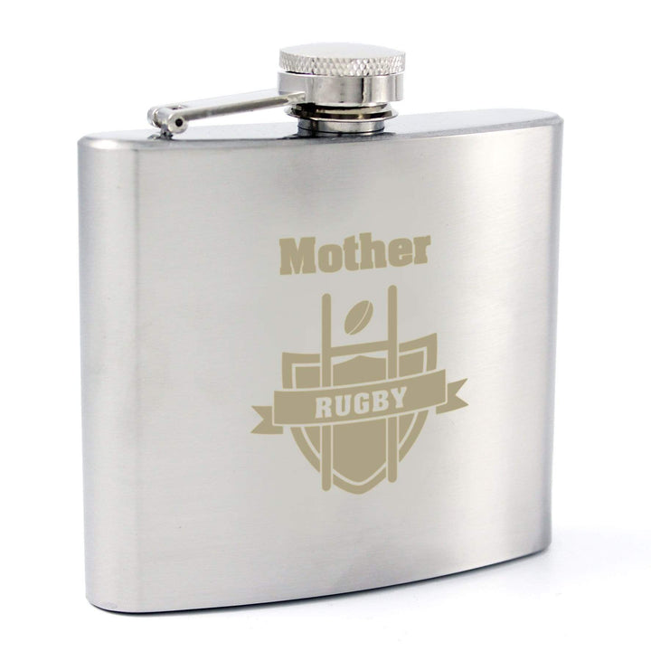 Personalised Memento Glasses &amp; Barware Personalised Rugby Hip Flask