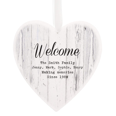Personalised Memento Hanging Decorations & Signs Personalised Rustic Large Wooden Heart Decoration
