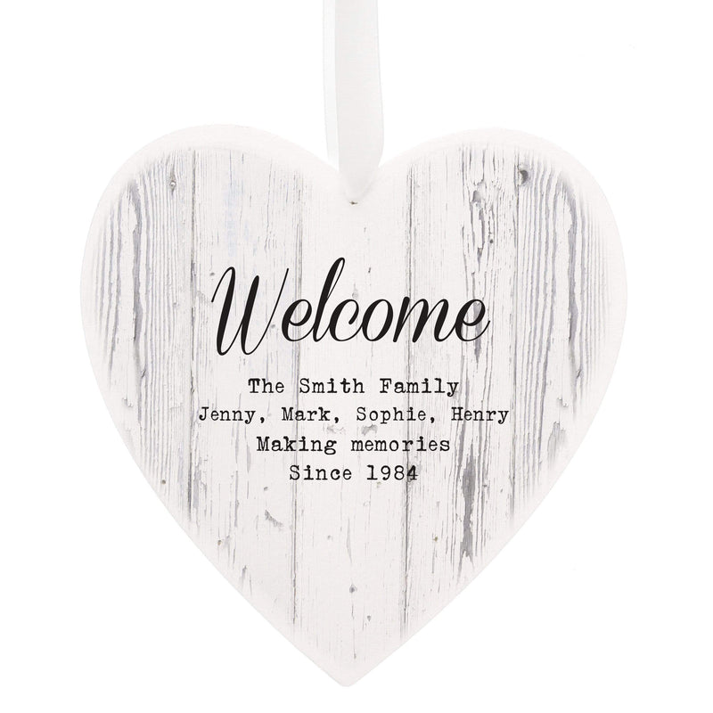 Personalised Memento Hanging Decorations & Signs Personalised Rustic Large Wooden Heart Decoration