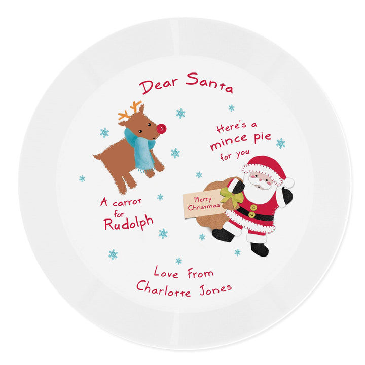 Personalised Memento Kitchen, Baking &amp; Dining Gifts Personalised Santa and Rudolph Christmas Eve Mince Pie Plastic Plate