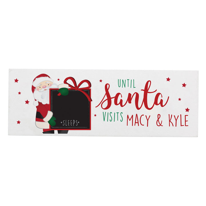 Personalised Memento Hanging Decorations &amp; Signs Personalised Santa Christmas Countdown Block Sign