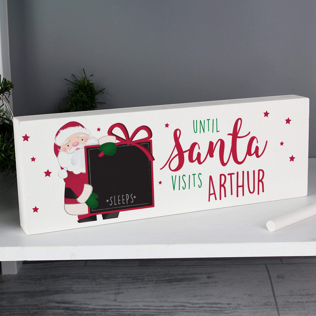 Personalised Memento Hanging Decorations &amp; Signs Personalised Santa Christmas Countdown Block Sign