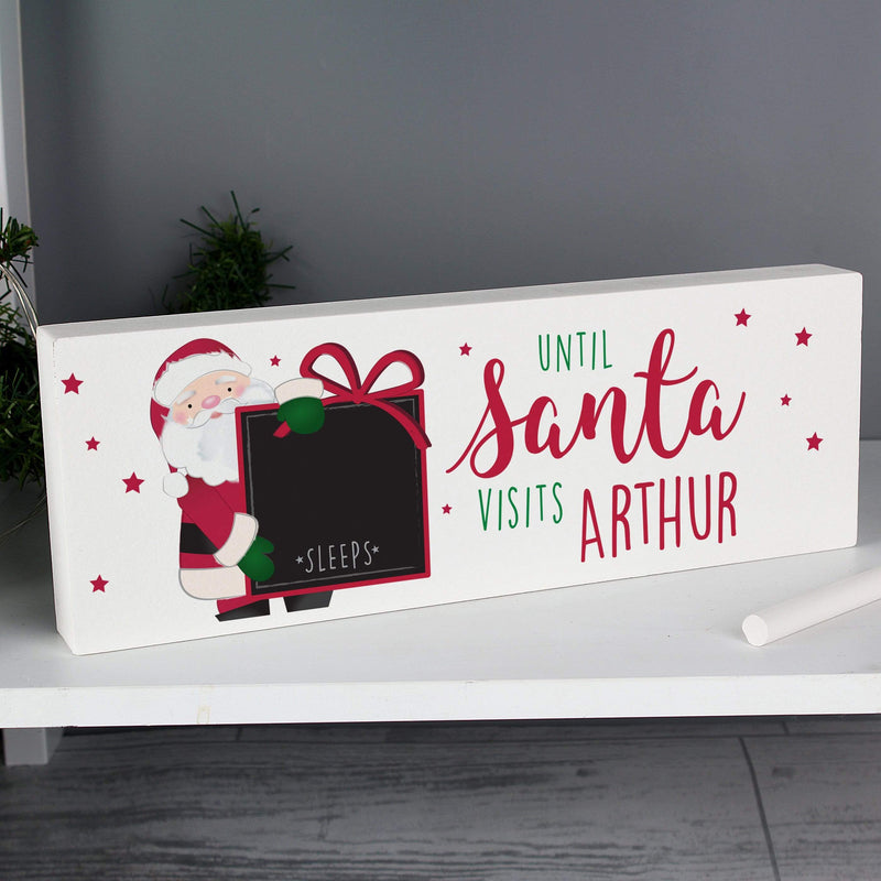 Personalised Memento Hanging Decorations & Signs Personalised Santa Christmas Countdown Block Sign