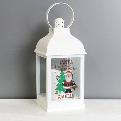 Personalised Memento Personalised Santa White Lantern