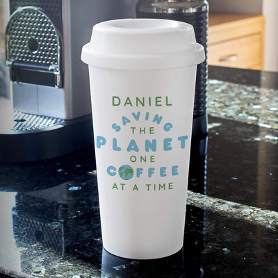 Personalised Memento Personalised 'Saving the Planet' Insulated Eco Travel Cup