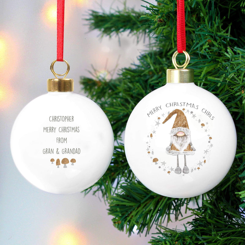 Personalised Memento Personalised Scandinavian Christmas Gnome Bauble