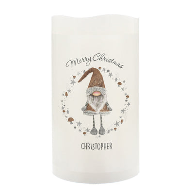 Personalised Memento LED Lights, Candles & Decorations Personalised Scandinavian Christmas Gnome LED Candle