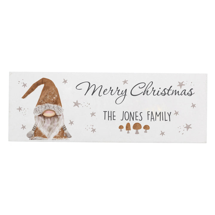 Personalised Memento Hanging Decorations &amp; Signs Personalised Scandinavian Christmas Gnome Wooden Block Sign