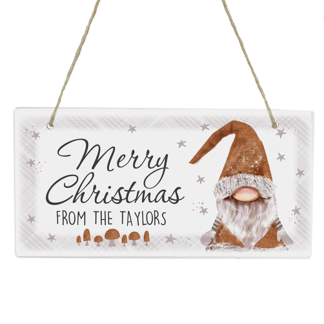 Personalised Memento Hanging Decorations &amp; Signs Personalised Scandinavian Gnome Wooden Sign