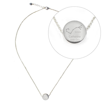 Personalised Memento Jewellery Personalised Scorpio Zodiac Star Sign Silver Tone Necklace (October 23rd - November 21st)