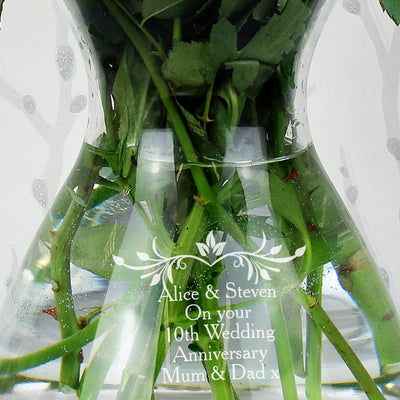 Personalised Memento Vases Personalised Sentiments Glass Vase