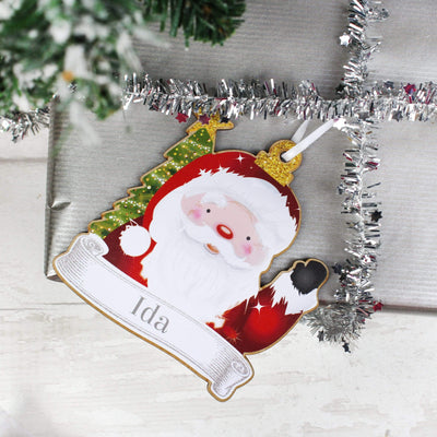 Personalised Memento Hanging Decorations & Signs Personalised Set of Four Colourful Christmas Characters Wooden Hanging Decorations