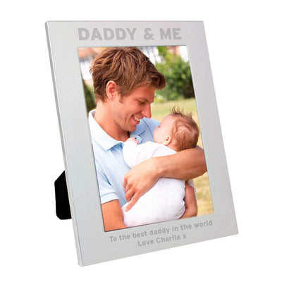 Personalised Memento Photo Frames, Albums and Guestbooks Personalised Silver 5x7 Daddy & Me Photo Frame