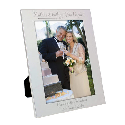 Personalised Memento Photo Frames, Albums and Guestbooks Personalised Silver 5x7 Decorative Mother & Father of the Groom Photo Frame