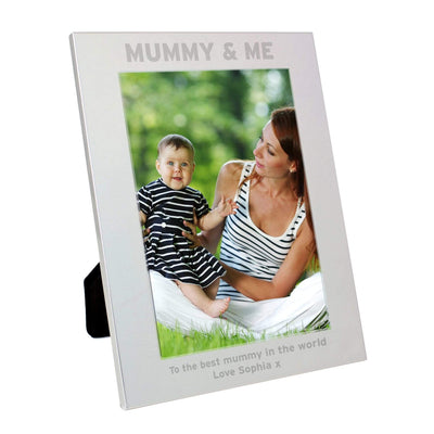 Personalised Memento Photo Frames, Albums and Guestbooks Personalised Silver 5x7 Mummy & Me Photo Frame