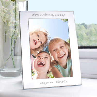 Personalised Memento Photo Frames, Albums and Guestbooks Personalised Silver 5x7 Photo Frame