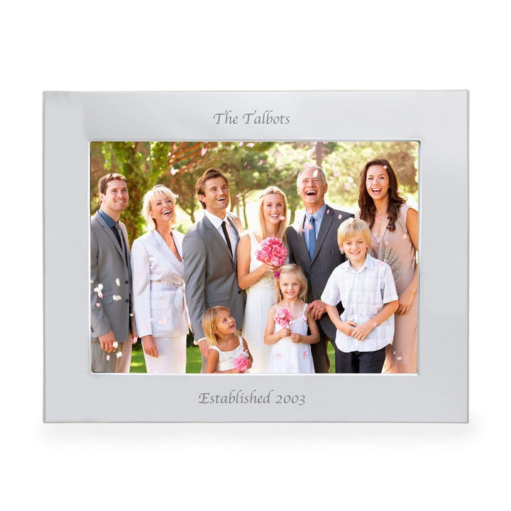 Personalised Memento Photo Frames, Albums and Guestbooks Personalised Silver 7x5 Landscape Photo Frame