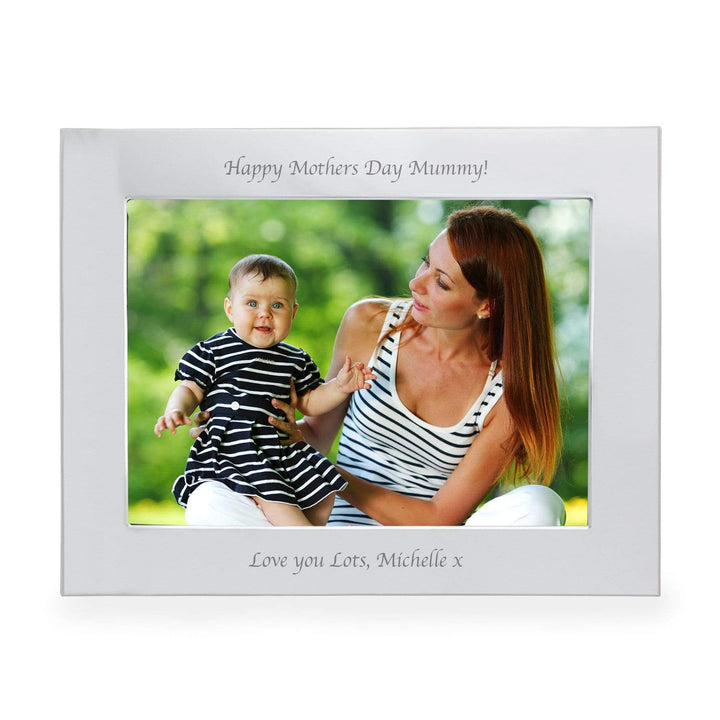 Personalised Memento Photo Frames, Albums and Guestbooks Personalised Silver 7x5 Landscape Photo Frame