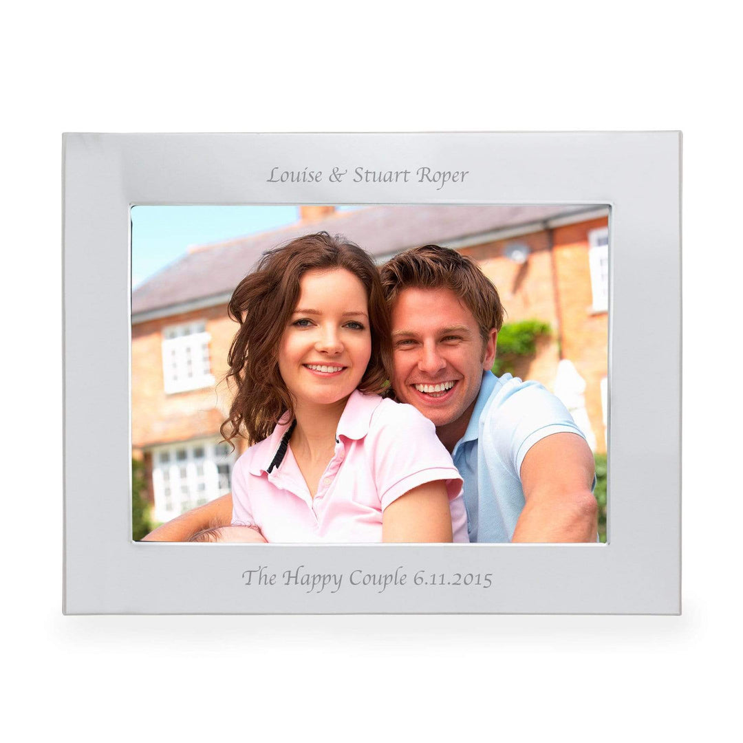 Personalised Memento Photo Frames, Albums and Guestbooks Personalised Silver 7x5 Landscape Photo Frame