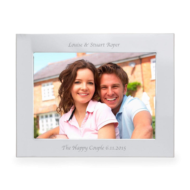 Personalised Memento Photo Frames, Albums and Guestbooks Personalised Silver 7x5 Landscape Photo Frame