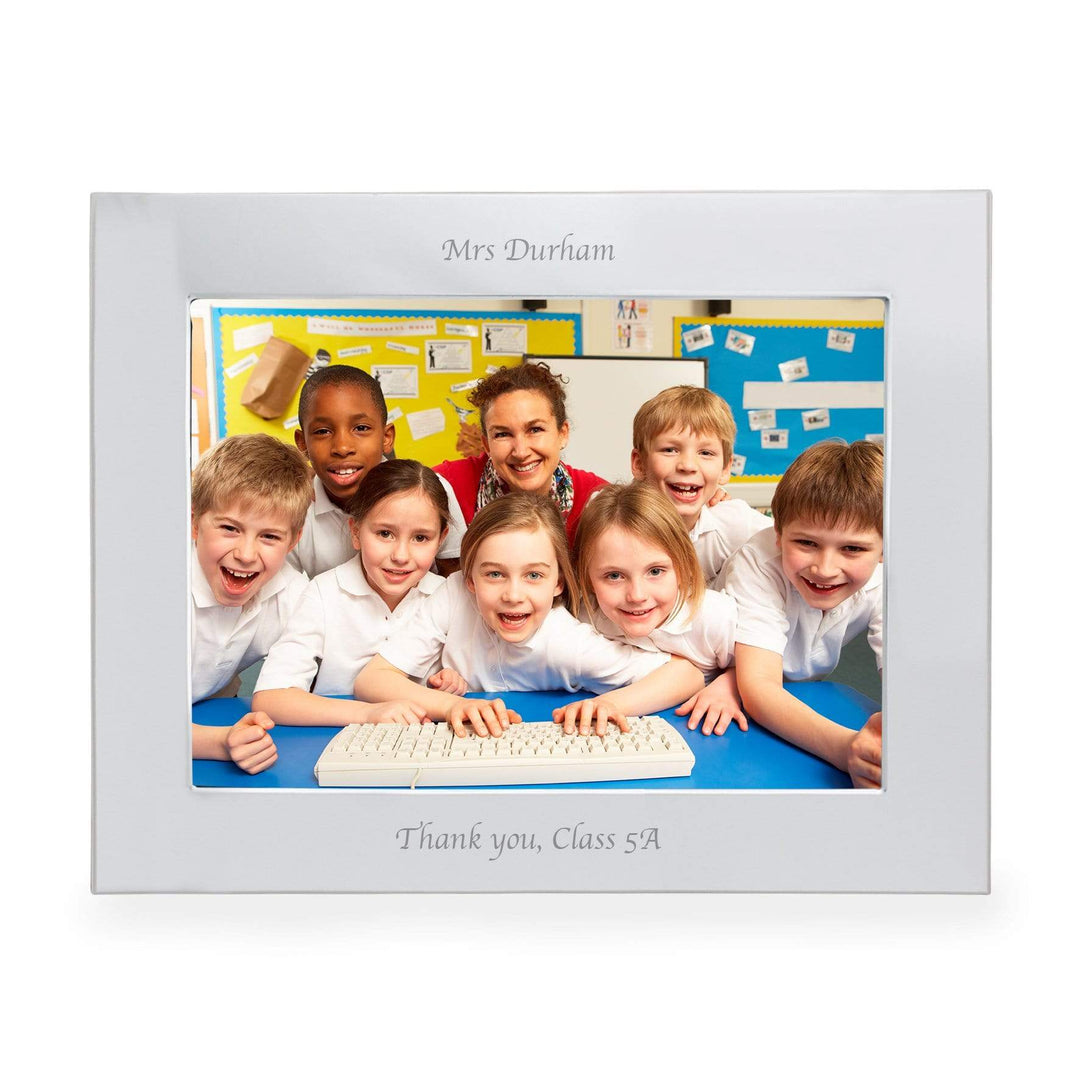 Personalised Memento Photo Frames, Albums and Guestbooks Personalised Silver 7x5 Landscape Photo Frame
