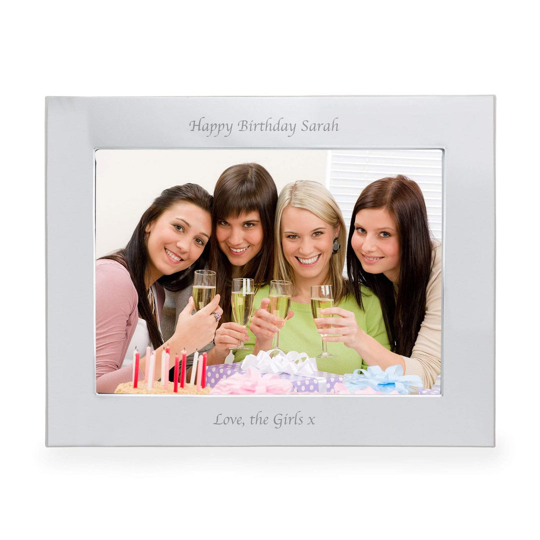 Personalised Memento Photo Frames, Albums and Guestbooks Personalised Silver 7x5 Landscape Photo Frame