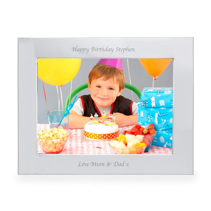 Personalised Memento Photo Frames, Albums and Guestbooks Personalised Silver 7x5 Landscape Photo Frame