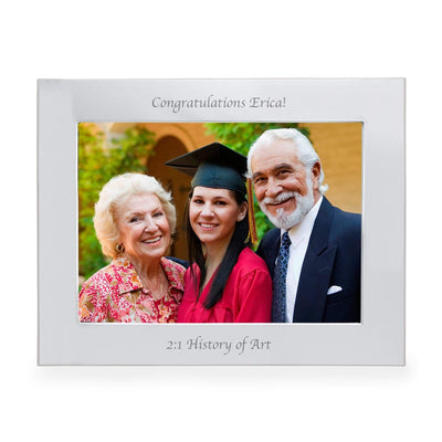 Personalised Memento Photo Frames, Albums and Guestbooks Personalised Silver 7x5 Landscape Photo Frame