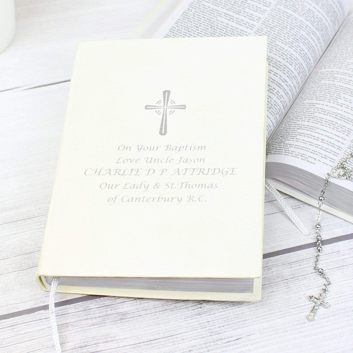 Personalised Memento Books Personalised Silver Companion Holy Bible - Eco-friendly