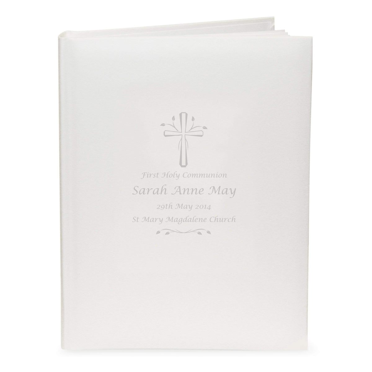 Personalised Memento Photo Frames, Albums and Guestbooks Personalised Silver Cross Traditional Album