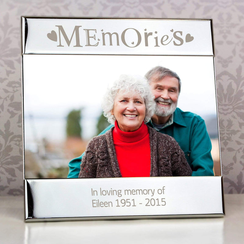 Personalised Memento Photo Frames, Albums and Guestbooks Personalised Silver Memories Square 6x4 Photo Frame