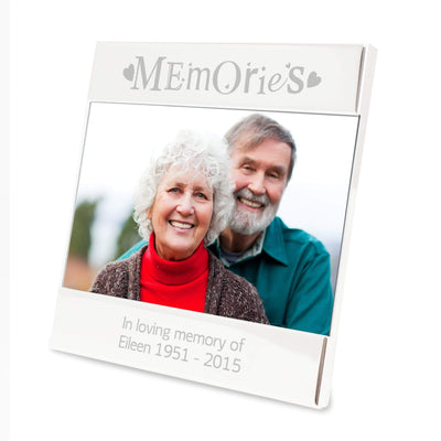 Personalised Memento Photo Frames, Albums and Guestbooks Personalised Silver Memories Square 6x4 Photo Frame