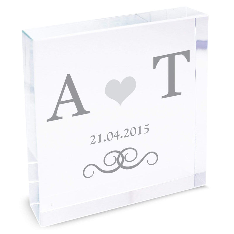 Personalised Memento Ornaments Personalised Silver Monogram Large Crystal Token