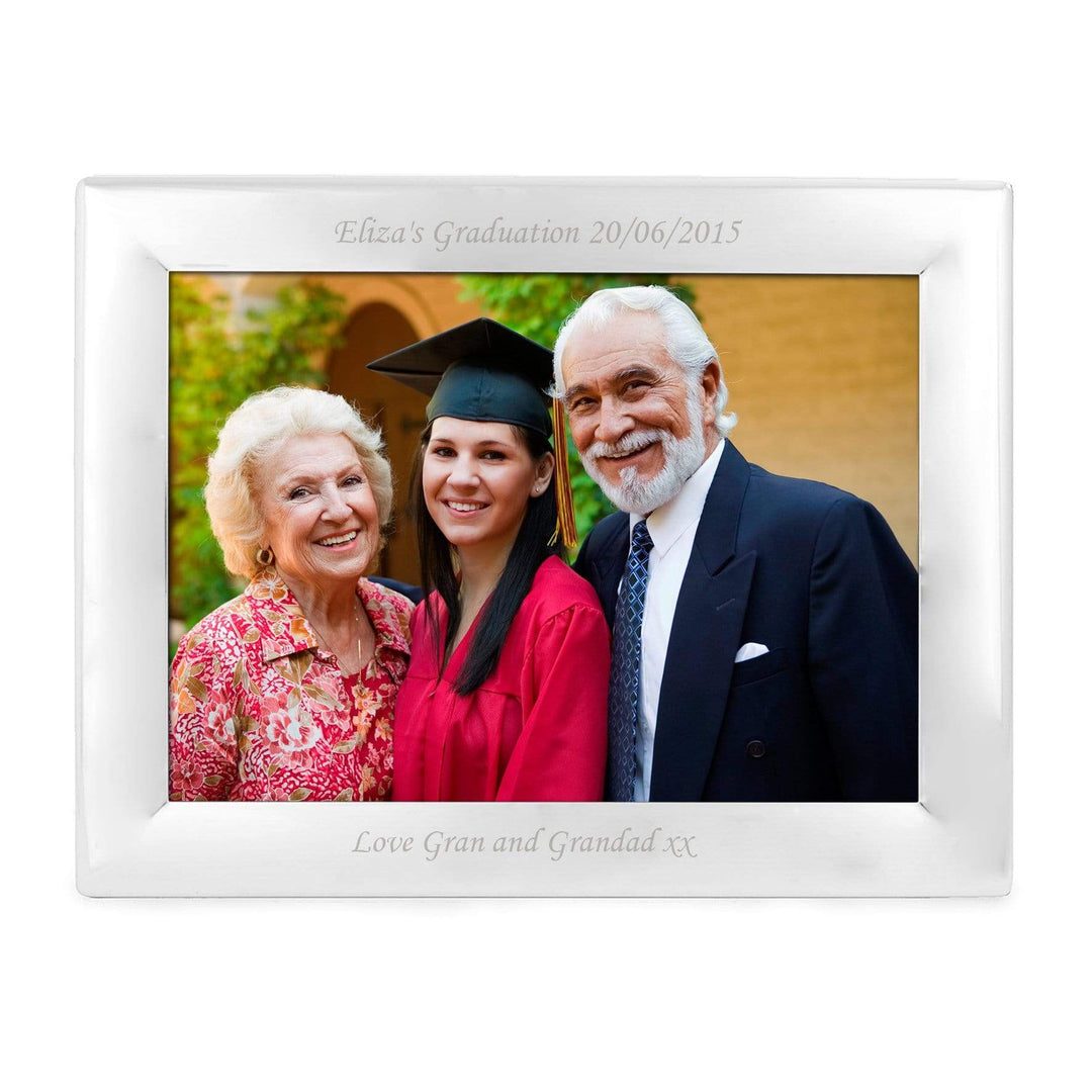 Personalised Memento Photo Frames, Albums and Guestbooks Personalised Silver Plated 7x5 Landscape Photo Frame
