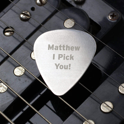 Personalised Memento Keepsakes Personalised Silver Plectrum