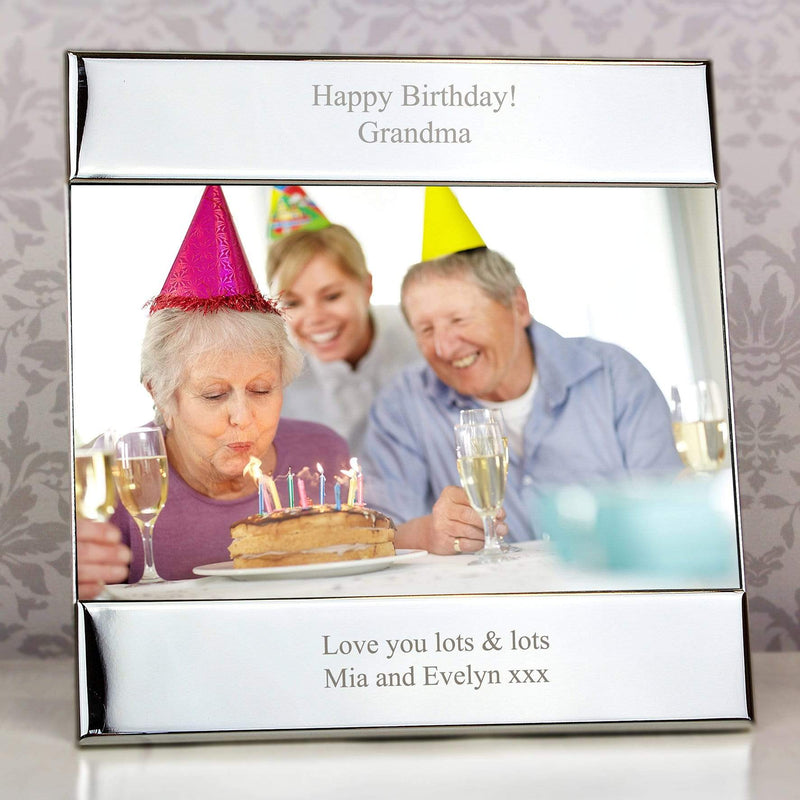 Personalised Memento Photo Frames, Albums and Guestbooks Personalised Silver Square 6x4 Photo Frame