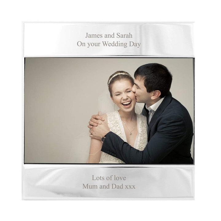 Personalised Memento Photo Frames, Albums and Guestbooks Personalised Silver Square 6x4 Photo Frame