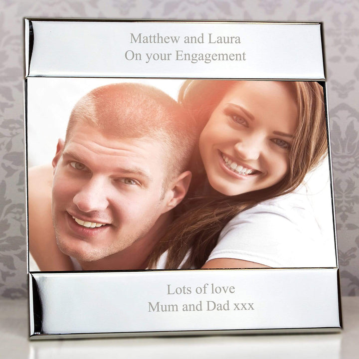 Personalised Memento Photo Frames, Albums and Guestbooks Personalised Silver Square 6x4 Photo Frame