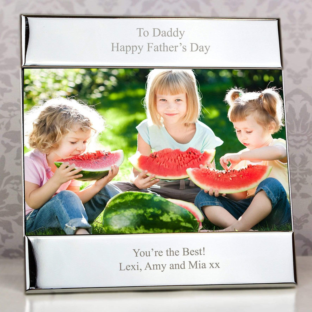 Personalised Memento Photo Frames, Albums and Guestbooks Personalised Silver Square 6x4 Photo Frame