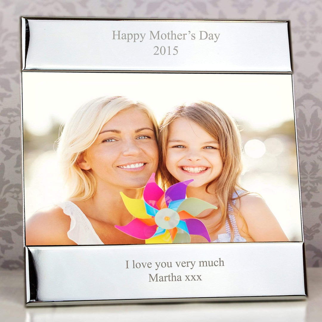 Personalised Memento Photo Frames, Albums and Guestbooks Personalised Silver Square 6x4 Photo Frame
