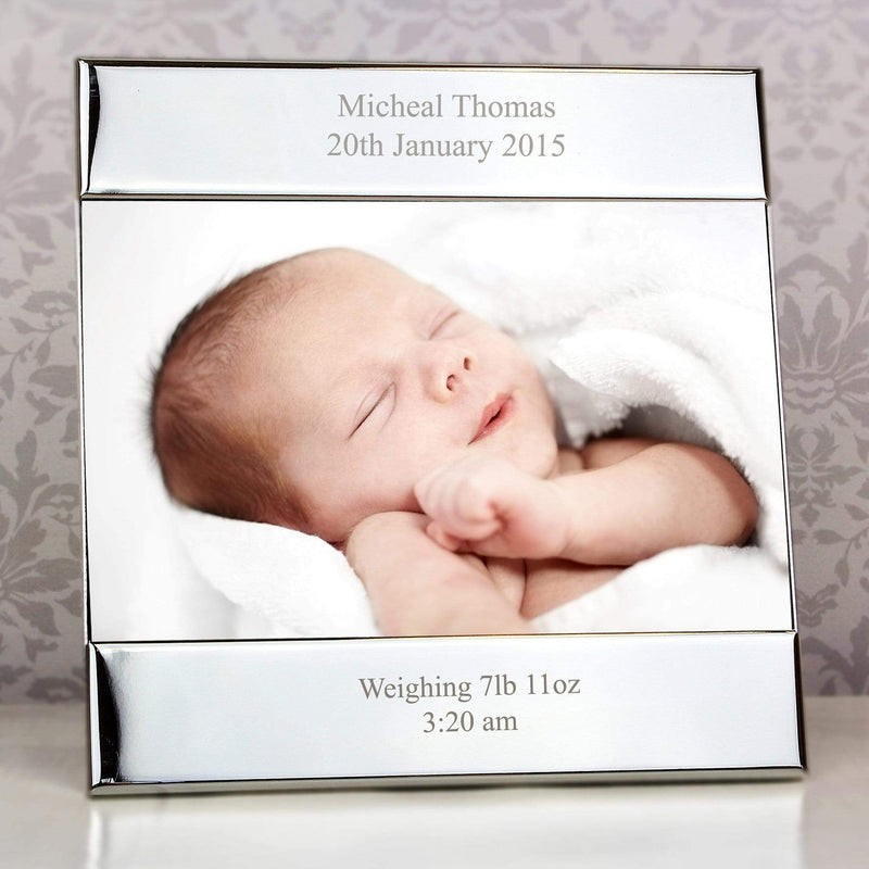 Personalised Memento Photo Frames, Albums and Guestbooks Personalised Silver Square 6x4 Photo Frame