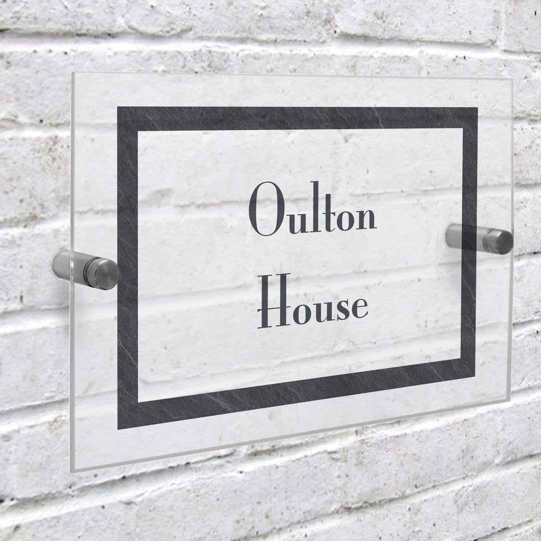 Personalised Memento Hanging Decorations &amp; Signs Personalised Slate Effect Acrylic House Sign