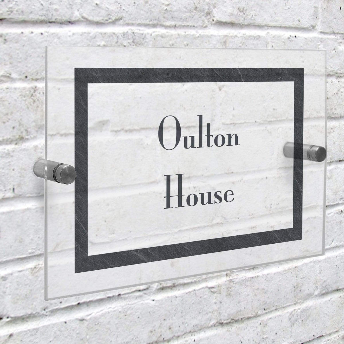 Personalised Memento Hanging Decorations & Signs Personalised Slate Effect Acrylic House Sign